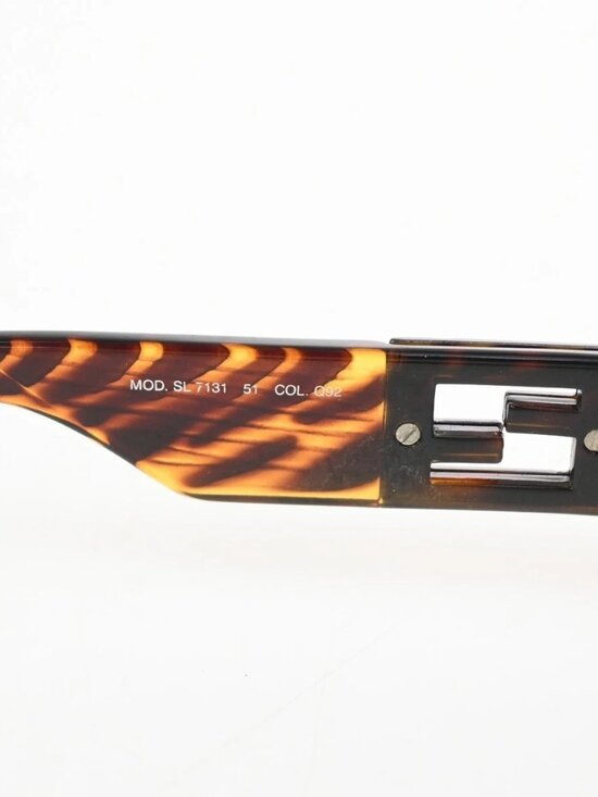 FENDI FF Logo Sunglasses Eye Wear Plastic Metal Brown Italy main image 11